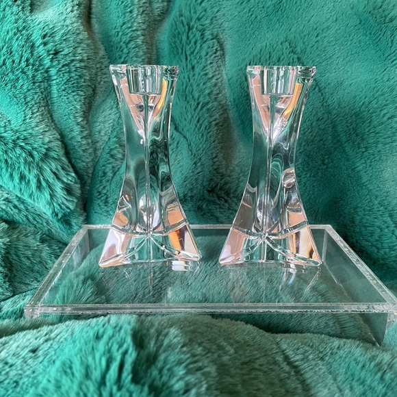 BIRKS Italian Crystal Candle Holders - Picture 2 of 9